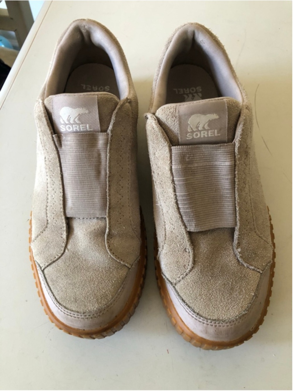Size 8.5 Sorel Ona Ave Tan Suede Slip On Shoes Gorpcore Earthy Sporty Eco - Picture 12 of 12